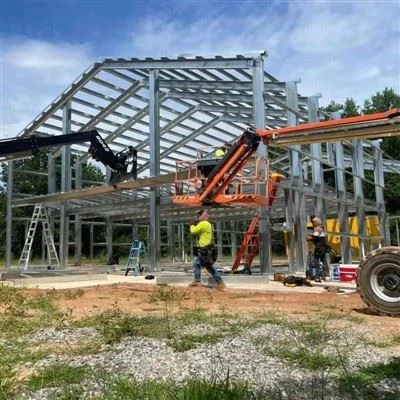 Edifício com estrutura de estrutura de aço